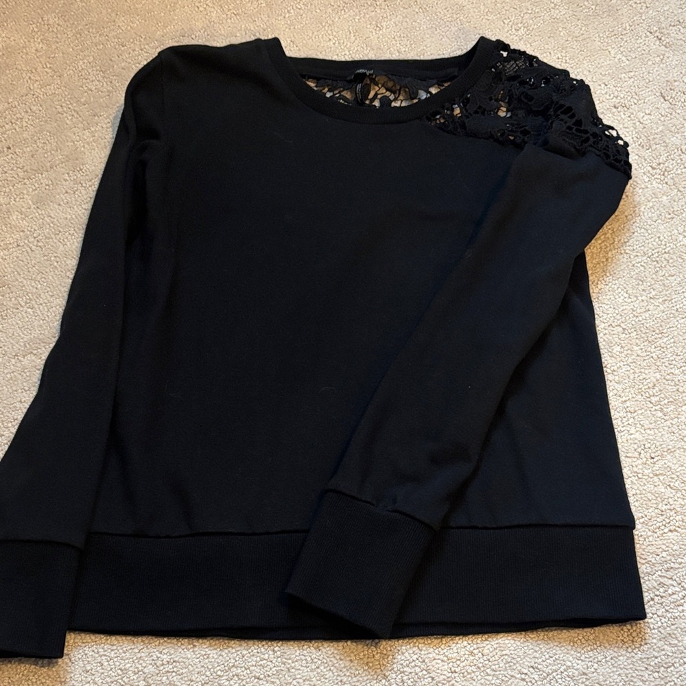 Black Lace Buffalo crew neck
